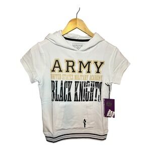 Flying Colors Army Black Knights Short Sleeve Hoodie White GFW222 Womens Medium